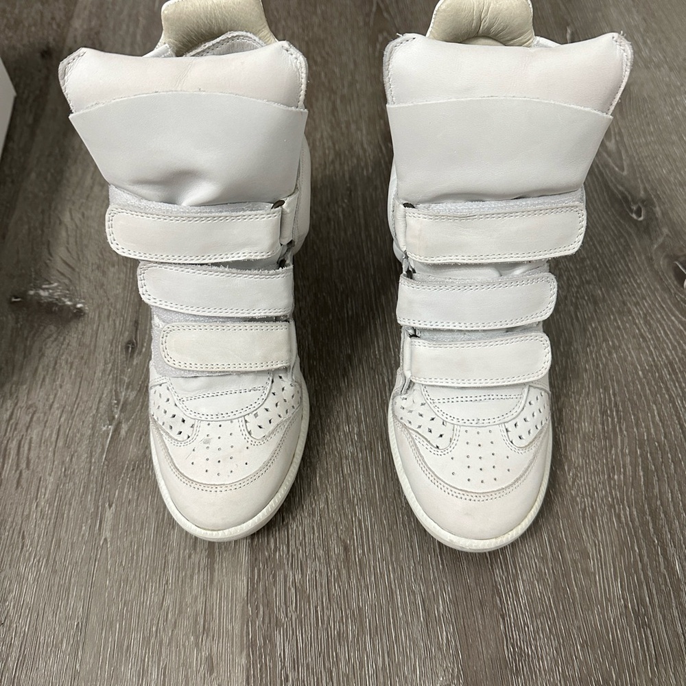 Isabel Marant Bekett White Leather Platform Sneakers - Picture 7 of 12
